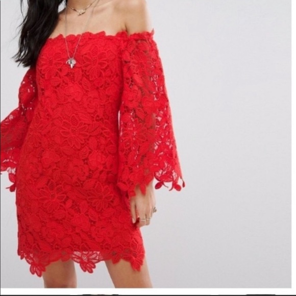 Free People Dusk Lace Party Dress - Off The Shoulder Dress - 6 - Picture 2 of 12